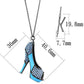 MATK2704 - IP Light Black  (IP Gun) Stainless Steel Chain Pendant with Top Grade Crystal  in Aquamarine