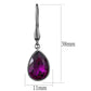 MATK2705 - IP Light Black  (IP Gun) Stainless Steel Earrings with Top Grade Crystal  in Fuchsia