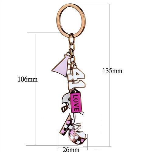 MATK2717 - IP Coffee light Stainless Steel Key Ring with Epoxy  in Multi Color