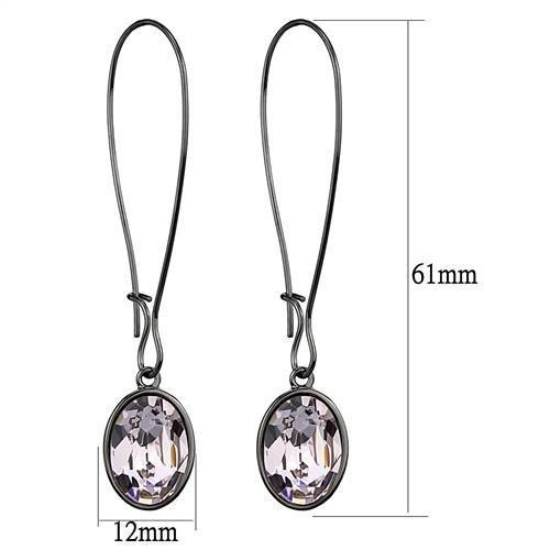 MATK2719 - IP Light Black  (IP Gun) Stainless Steel Earrings with Top Grade Crystal  in Light Peach