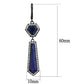MATK2723 - IP Light Black  (IP Gun) Stainless Steel Earrings with Precious Stone Lapis in Montana