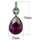 MATK2726 - IP Light Black  (IP Gun) Stainless Steel Earrings with Top Grade Crystal  in Fuchsia