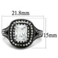 MATK2731 - IP Light Black  (IP Gun) Stainless Steel Ring with AAA Grade CZ  in Clear