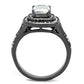 MATK2731 - IP Light Black  (IP Gun) Stainless Steel Ring with AAA Grade CZ  in Clear