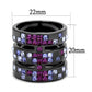 MATK2734 - IP Light Black  (IP Gun) Stainless Steel Ring with Top Grade Crystal  in Multi Color