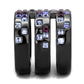 MATK2734 - IP Light Black  (IP Gun) Stainless Steel Ring with Top Grade Crystal  in Multi Color