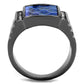 MATK2736 - IP Light Black  (IP Gun) Stainless Steel Ring with Leather  in Montana