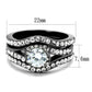 MATK2739 - IP Light Black  (IP Gun) Stainless Steel Ring with AAA Grade CZ  in Clear
