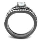 MATK2739 - IP Light Black  (IP Gun) Stainless Steel Ring with AAA Grade CZ  in Clear