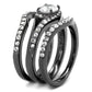 MATK2739 - IP Light Black  (IP Gun) Stainless Steel Ring with AAA Grade CZ  in Clear