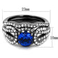 MATK2740 - IP Light Black  (IP Gun) Stainless Steel Ring with Synthetic Spinel in London Blue