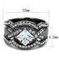 MATK2741 - IP Light Black  (IP Gun) Stainless Steel Ring with AAA Grade CZ  in Clear