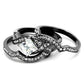 MATK2741 - IP Light Black  (IP Gun) Stainless Steel Ring with AAA Grade CZ  in Clear