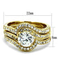 MATK2742 - IP Gold(Ion Plating) Stainless Steel Ring with AAA Grade CZ  in Clear