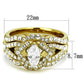 MATK2743 - IP Gold(Ion Plating) Stainless Steel Ring with AAA Grade CZ  in Clear