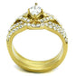 MATK2743 - IP Gold(Ion Plating) Stainless Steel Ring with AAA Grade CZ  in Clear