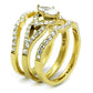 MATK2743 - IP Gold(Ion Plating) Stainless Steel Ring with AAA Grade CZ  in Clear
