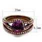 MATK2745 - IP Coffee light Stainless Steel Ring with Top Grade Crystal  in Amethyst
