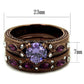 MATK2746 - IP Coffee light Stainless Steel Ring with AAA Grade CZ  in Amethyst