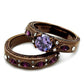 MATK2746 - IP Coffee light Stainless Steel Ring with AAA Grade CZ  in Amethyst