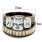 MATK2747 - IP Light Black & IP Light coffee Stainless Steel Ring with AAA Grade CZ  in Clear