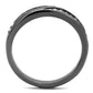 MATK2751 - IP Light Black  (IP Gun) Stainless Steel Ring with Top Grade Crystal  in Clear