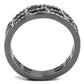 MATK2753 - IP Light Black  (IP Gun) Stainless Steel Ring with Top Grade Crystal  in Black Diamond