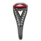 MATK2760 - IP Light Black  (IP Gun) Stainless Steel Ring with Synthetic Corundum in Ruby