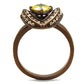 MATK2762 - IP Coffee light Stainless Steel Ring with AAA Grade CZ  in Topaz