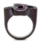 MATK2763 - IP Dark Brown (IP coffee) Stainless Steel Ring with Top Grade Crystal  in Fuchsia