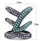 MATK2766 - IP Light Black  (IP Gun) Stainless Steel Ring with Top Grade Crystal  in Multi Color