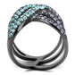 MATK2766 - IP Light Black  (IP Gun) Stainless Steel Ring with Top Grade Crystal  in Multi Color