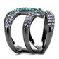 MATK2766 - IP Light Black  (IP Gun) Stainless Steel Ring with Top Grade Crystal  in Multi Color