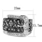 MATK2769 - Two-Tone IP Black Stainless Steel Ring with Top Grade Crystal  in Black Diamond
