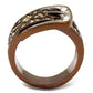 MATK2770 - Two Tone IP Light Brown (IP Light coffee) Stainless Steel Ring with Top Grade Crystal  in Citrine Yellow