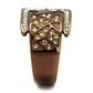 MATK2770 - Two Tone IP Light Brown (IP Light coffee) Stainless Steel Ring with Top Grade Crystal  in Citrine Yellow