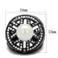 MATK2771 - IP Light Black  (IP Gun) Stainless Steel Ring with Synthetic Pearl in White