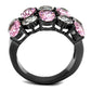 MATK2776 - IP Light Black  (IP Gun) Stainless Steel Ring with AAA Grade CZ  in Rose