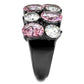 MATK2776 - IP Light Black  (IP Gun) Stainless Steel Ring with AAA Grade CZ  in Rose