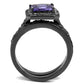 MATK2778 - IP Light Black  (IP Gun) Stainless Steel Ring with AAA Grade CZ  in Tanzanite