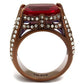 MATK2779 - IP Coffee light Stainless Steel Ring with Synthetic Synthetic Glass in Garnet