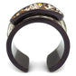 MATK2781 - IP Dark Brown (IP coffee) Stainless Steel Ring with Top Grade Crystal  in Multi Color