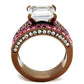 MATK2782 - IP Coffee light Stainless Steel Ring with AAA Grade CZ  in Clear