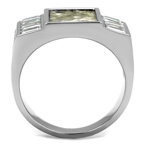MATK2784 - No Plating Stainless Steel Ring with AAA Grade CZ  in Clear