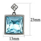 MATK2788 - IP Light Black  (IP Gun) Stainless Steel Earrings with Top Grade Crystal  in Sea Blue