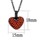 MATK2791 - IP Black(Ion Plating) Stainless Steel Chain Pendant with Top Grade Crystal  in Orange