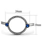 MATK2792 - IP Light Black  (IP Gun) Stainless Steel Bangle with Top Grade Crystal  in Capri Blue