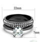 MATK2797 - IP Light Black  (IP Gun) Stainless Steel Ring with AAA Grade CZ  in Clear