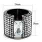 MATK2798 - IP Light Black  (IP Gun) Stainless Steel Ring with AAA Grade CZ  in Clear