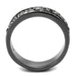 MATK2799 - IP Light Black  (IP Gun) Stainless Steel Ring with Top Grade Crystal  in Black Diamond